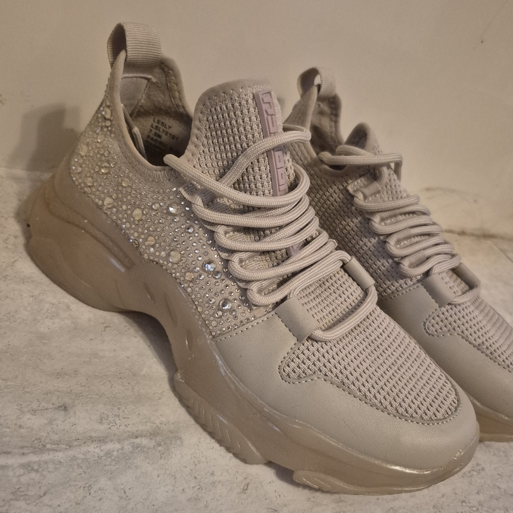 Steve Madden Beige Women's Sneakers with Sparkle